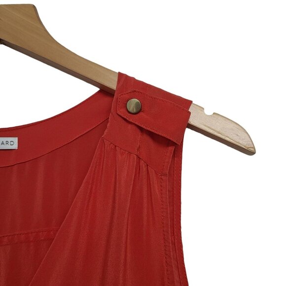 Amanda Uprichard Dress Womens Medium Orange Silk Sleeveless Drop Waist C… - Picture 4 of 7